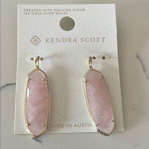 Kendra Scott Pink and Gold Eleanor Earrings with 14k Gold over Brass New